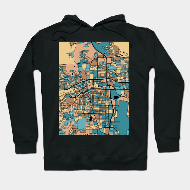 Reno Map Pattern in Mid Century Pastel Hoodie by PatternMaps